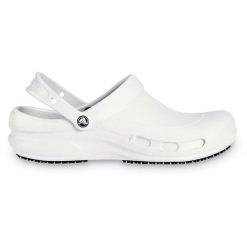 Japonki Crocs Bistro, Dla obu płci. Białe klapki Crocs, bez wzorów, z materiału, bez obcasa. Za 199.00 zł.