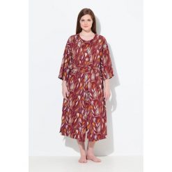 Damskie Szlafrok wzór paisley forma kimona rękaw 3/4 bawełna organiczna. Czerwone szlafroki Ulla Popken, l, bez wzorów, z bawełny, plus size, bez ramiączek, bez kaptura. Za 279.99 zł.