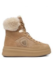 Blauer Trzewiki F5EMERY01 Beżowy. Brązowe botki Blauer, bez wzorów, ze skóry, bez obcasa, na płaskiej podeszwie, bez zapięcia. Za 699.99 zł.