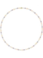 Pearline Naszyjnik perłowy w kolorze biało-fioletowo-brzoskwiniowym - dł. 42 cm rozmiar: onesize. Białe naszyjniki Pearline, z perłą, złote. Za 308.91 zł.