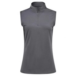 Damskie jeździeckie polo bez rękawów Imperial Riding Lisa. Szare koszulki polo IMPERIAL RIDING, xs, bez wzorów, z satyny, bez kołnierzyka, bez ramiączek. Za 245.00 zł.