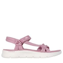 Sandały damskie SKECHERS Go Walk Flex Sandal Sublime. Fioletowe sandały Skechers, bez wzorów, bez obcasa, bez zapięcia. Za 219.99 zł.