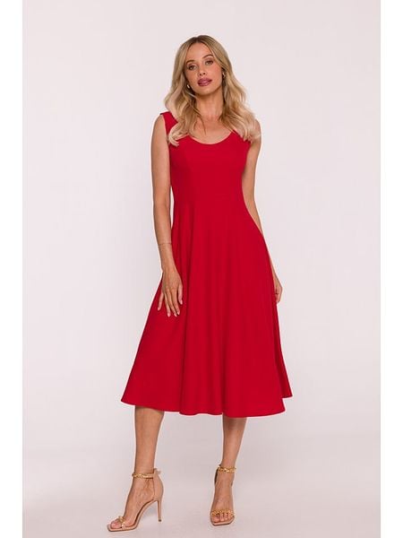 Stylove Sukienka w kolorze czerwonym rozmiar: L. Czerwone sukienki Stylove, l, bez wzorów, bez kołnierzyka, bez ramiączek, midi. Za 239.95 zł.