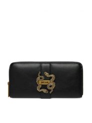 Just Cavalli Portfel 80RA5PA1 ZSA89 Czarny. Czarne portfele Just Cavalli, bez wzorów, ze skóry. Za 409.99 zł.