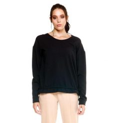 Damska bluza Leone Leisure z okrągłym dekoltem. Czarne bluzy LEONE 1947 APPAREL, l, bez wzorów, z tkaniny, bez kaptura. W wyprzedaży za 167.70 zł.