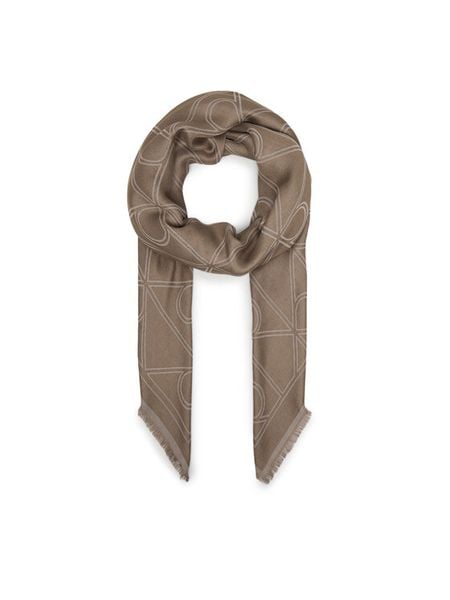 Calvin Klein Chusta Emblem Aop Contrast Lw Square Sc LV04F8077G Beżowy. Brązowe rękawiczki Calvin Klein, bez wzorów, z materiału. Za 216.99 zł.