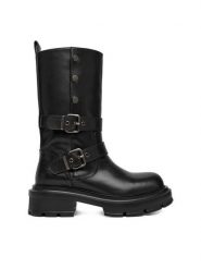 G-Star Raw Kozaki EO-GLCIEA-8137 Czarny. Czarne kozaki G-Star Raw, ze skóry, bez obcasa, na płaskiej podeszwie, bez zapięcia. Za 599.99 zł.