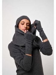 AUTHENTIC CASHMERE Kaszmirowe mankiety "Serre" w kolorze antracytowym rozmiar: onesize. Czarne rękawiczki AUTHENTIC CASHMERE, bez wzorów, z kaszmiru. Za 152.98 zł.