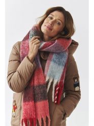 TATUUM Szal w kolorze błękitno-czerwonym - 210 x 30 cm rozmiar: onesize. Czerwone szaliki Tatuum, bez wzorów, z materiału. Za 139.20 zł.