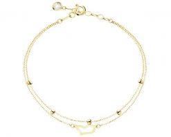 Złota bransoletka z cyrkoniami - serce. Żółte bransoletki Apart, z cyrkonią, złote. Za 1,299.00 zł.