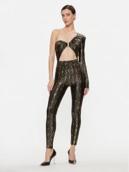 Elisabetta Franchi Kombinezon TU-022-37E2-V545 Czarny Slim Fit. Czarne sukienki Elisabetta Franchi, bez wzorów, z syntetyku, bez kołnierzyka, bez ramiączek. Za 1,069.00 zł.