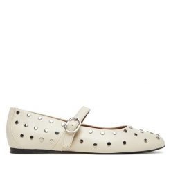 Baleriny Tamaris. Białe baleriny Tamaris, bez wzorów, bez obcasa. Za 439.99 zł.