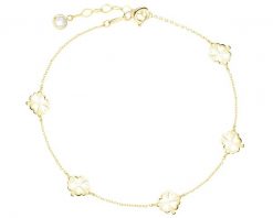 Złota bransoletka z cyrkonią - koniczyny. Żółte bransoletki Apart, z cyrkonią, złote. Za 839.00 zł.