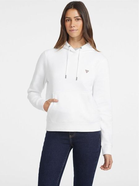 Guess Jeans Bluza W4YQ04 KC811 Biały Regular Fit. Białe bluzy Guess Jeans, xl, z aplikacjami, z bawełny, bez kaptura. Za 272.22 zł.