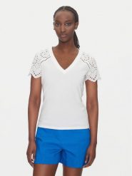Morgan Bluzka 251-DMATY Biały Regular Fit. Białe bluzki Morgan, s, bez wzorów, z bawełny, bez kołnierzyka, bez ramiączek. Za 159.99 zł.