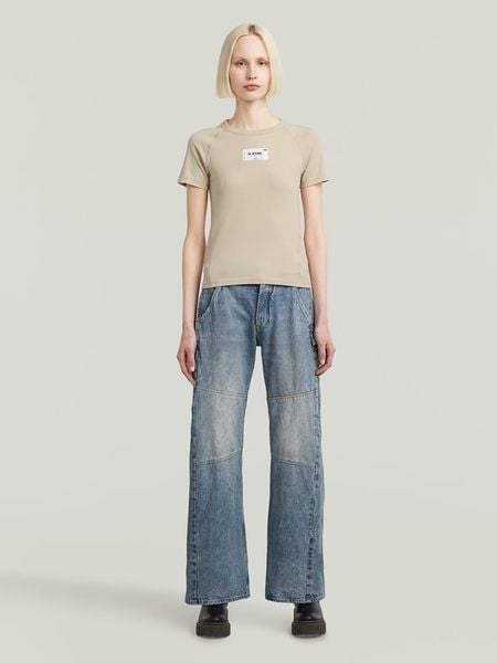 G-Star Koszulka w kolorze beżowym rozmiar: XS. Brązowe bluzki G-Star, xs, bez wzorów, z bawełny, retro, bez kołnierzyka, bez ramiączek. Za 68.95 zł.