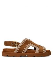 Mou Sandały Low bio sandal MU.SW631006A Brązowy. Brązowe sandały Mou, bez wzorów, ze skóry, bez obcasa, na płaskiej podeszwie, bez zapięcia. Za 619.99 zł.