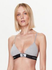 Calvin Klein Underwear Biustonosz braletka Unlined 000QF7217E Szary. Szare biustonosze Calvin Klein Underwear, bez wzorów, z bawełny. Za 79.99 zł.