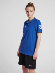 Koszulka tenisowa polo damska Hummel Go Cotton Polo Woman. Białe koszulki polo Hummel, s, bez wzorów, z bawełny, bez kołnierzyka, bez ramiączek. Za 53.20 zł.