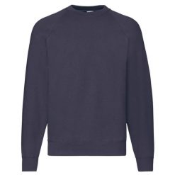 Klasyczna Bluza Raglanowa Unisex Dla Dorosłych. Niebieskie bluzy FRUIT OF THE LOOM, m, bez wzorów, z bawełny, bez kaptura. Za 133.99 zł.