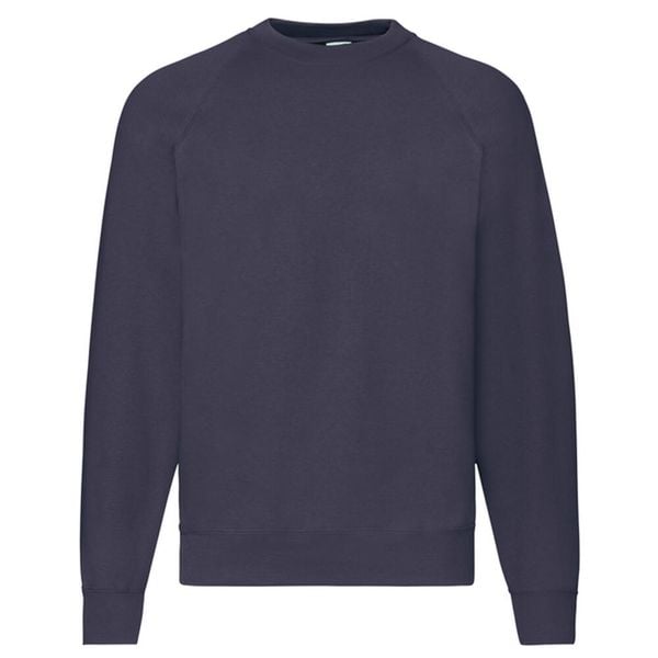Klasyczna Bluza Raglanowa Unisex Dla Dorosłych. Niebieskie bluzy FRUIT OF THE LOOM, m, bez wzorów, z bawełny, z kapturem. Za 88.99 zł.