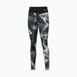 Legginsy damskie do biegania Mizuno Printed. Czarne legginsy Mizuno, l, bez wzorów, z elastanu, do biegania. Za 139.99 zł.