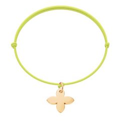 Bransoletka z pozłacaną lilią na cienkim żółtym sznurku fluo. Żółte bransoletki Lilou, pozłacane. Za 119.00 zł.