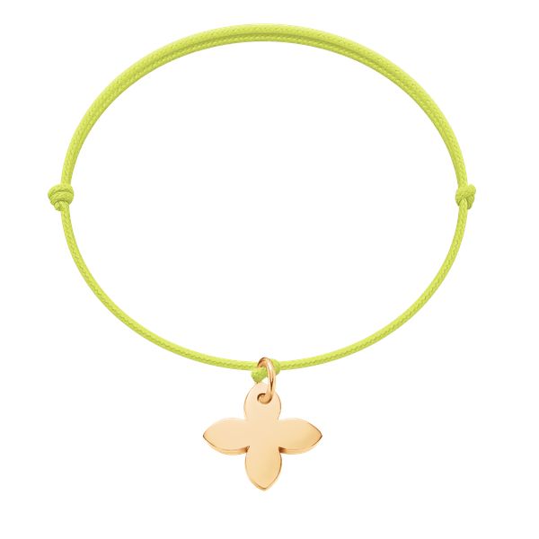 Bransoletka z pozłacaną lilią na cienkim żółtym sznurku fluo. Żółte bransoletki Lilou, pozłacane. Za 119.00 zł.