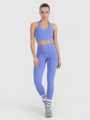4F Legginsy treningowe szybkoschnące 4F x Anna Lewandowska - niebieskie M. Niebieskie legginsy 4f, l, bez wzorów, z dzianiny, z podwyższonym stanem, na fitness i siłownię. Za 129.99 zł.