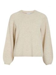 Vila Sweter "Visapna" w kolorze beżowym rozmiar: XL. Brązowe swetry Vila, xl, bez wzorów, bez ramiączek. Za 127.65 zł.