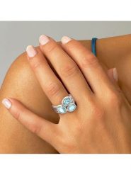 Les Petites Précieuses Srebrny pierścionek z topazem rozmiar: 52. Szare pierścionki Les Petites Précieuses, z topazem, srebrne. Za 173.99 zł.