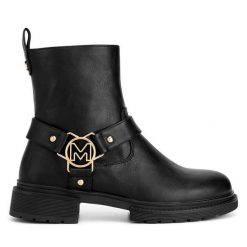 Botki MEXX. Czarne botki Mexx, bez wzorów, bez obcasa, na płaskiej podeszwie, bez zapięcia. Za 329.99 zł.