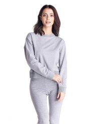 Damska bluza z okrągłym dekoltem Greysongreys. Szare bluzy LEONE 1947 APPAREL, na zimę, l, bez wzorów, z bawełny, z kapturem. Za 84.16 zł.