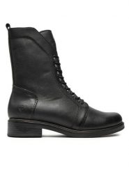 Remonte Botki D8380-01 Czarny. Czarne botki Remonte, bez wzorów, ze skóry, bez obcasa, na płaskiej podeszwie, bez zapięcia. Za 363.99 zł.