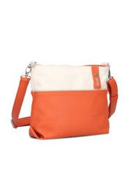 Zwei Torebka w kolorze kremowo-pomarańczowym - 27 x 23 x 10 cm rozmiar: onesize. Brązowe torby na ramię Zwei, bez wzorów, z materiału, na ramię, bez dodatków. Za 202.45 zł.