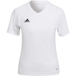 Koszulka piłkarska damska Adidas Entrada 22 Jersey. Białe bluzki Adidas, xl, bez wzorów, z jersey, sportowe, bez kołnierzyka, bez ramiączek. Za 65.96 zł.