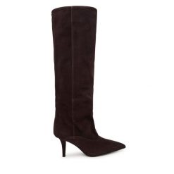 Kozaki Guess. Brązowe kozaki Guess, bez obcasa, na szpilce, bez zapięcia. Za 1,059.00 zł.
