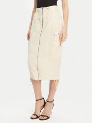 Guess Spódnica midi W5GD1H WG8N0 Beżowy Regular Fit. Brązowe spódnice Guess, z aplikacjami, z lyocellu, midi. Za 297.00 zł.