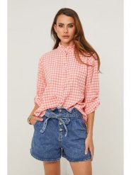 Fleur de Lin Bluzka w kolorze czerwonym rozmiar: XL. Czerwone bluzki Fleur de Lin, xl, bez wzorów, bez kołnierzyka, bez ramiączek. Za 166.49 zł.