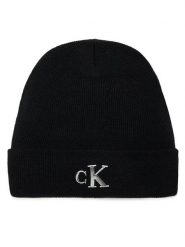 Calvin Klein Jeans Czapka Minimal Monogram Beanie K60K611542 Czarny. Czarne czapki Calvin Klein Jeans, bez wzorów, z jeansu. Za 239.99 zł.