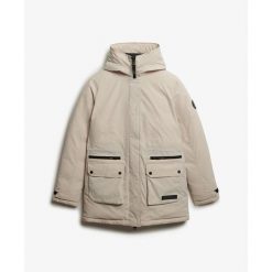 Parka dla kobiet Superdry City. Szare parki Superdry, l, klasyczne, bez kaptura. Za 599.00 zł.