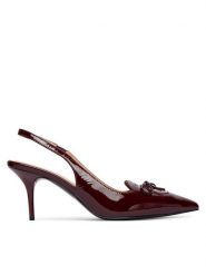 LOVE MOSCHINO Szpilki JA10517G0NIH0556 Bordowy. Czerwone szpilki Love Moschino, bez wzorów, z lakierowanej skóry, bez obcasa, na szpilce, bez zapięcia. Za 849.99 zł.