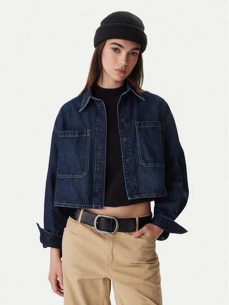 G-Star Raw Koszula jeansowa D26851-E090 Granatowy Boxy Fit. Niebieskie koszule G-Star Raw, xl, bez wzorów, z bawełny, retro, bez kołnierzyka, bez ramiączek. Za 279.99 zł.