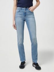 Wrangler Dżinsy - Slim fit - w kolorze błękitnym rozmiar: W26/L32. Niebieskie jeansy Wrangler, l, z aplikacjami, z podwyższonym stanem. Za 166.88 zł.