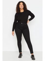 Trendyol Dżinsy - Skinny fit - w kolorze czarnym rozmiar: 42. Czarne jeansy Trendyol, bez wzorów, z podwyższonym stanem. Za 87.81 zł.