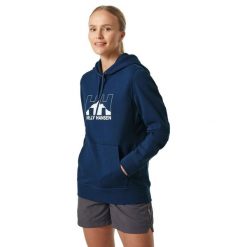 Bluza z kapturem damska Helly Hansen Nord Graph Pullover Hoodie. Niebieskie bluzy Helly Hansen, s, bez wzorów, z kapturem. Za 189.99 zł.