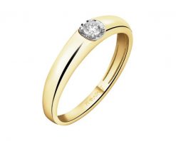 Pierścionek z żółtego i białego złota z brylantem - 0,08 ct - próba 585. Białe pierścionki Apart, z brylantem, złote. Za 2,990.00 zł.