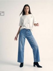 Bawełniane jeansy wide leg - niebieski. Niebieskie jeansy Sinsay, bez wzorów. Za 59.99 zł.