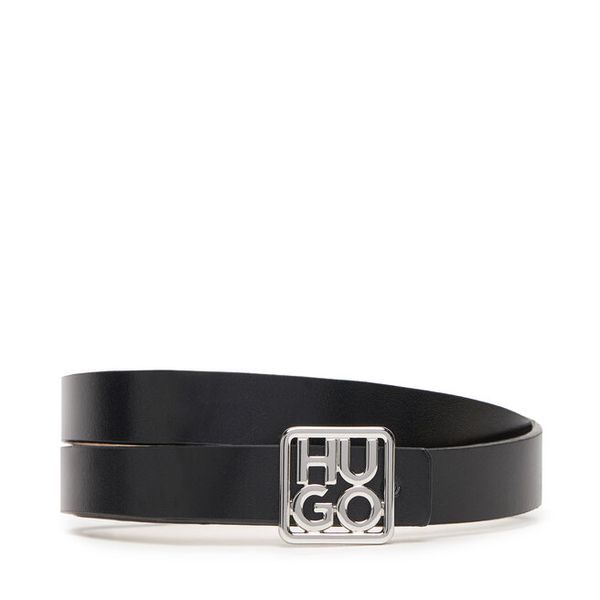 Pasek Damski HUGO. Czarne paski Hugo, bez wzorów. Za 239.99 zł.