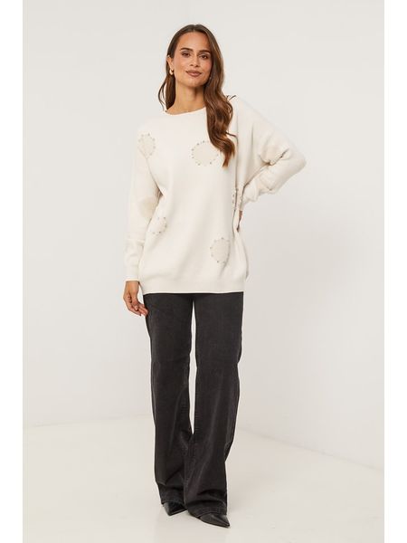 Soft Cashmere Sweter w kolorze beżowym rozmiar: 34/36. Brązowe swetry Soft Cashmere, z aplikacjami, z kaszmiru, bez ramiączek. Za 137.95 zł.